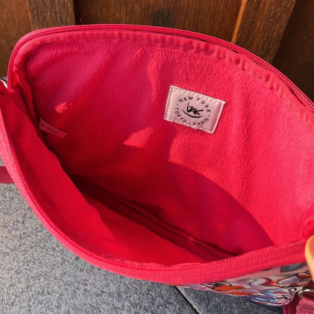 Izak Zeno pink Floral Laptop Tablet Crossbody Bag
